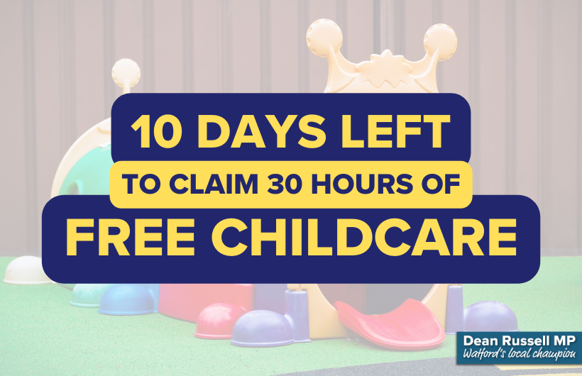 10 days left to apply for free childcare Dean Russell MP